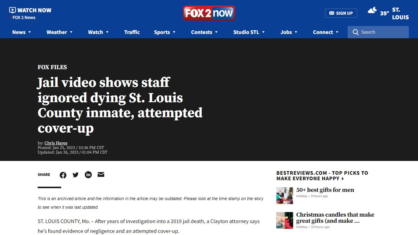 Jail video shows staff ignored dying St. Louis County inmate, attempted ...